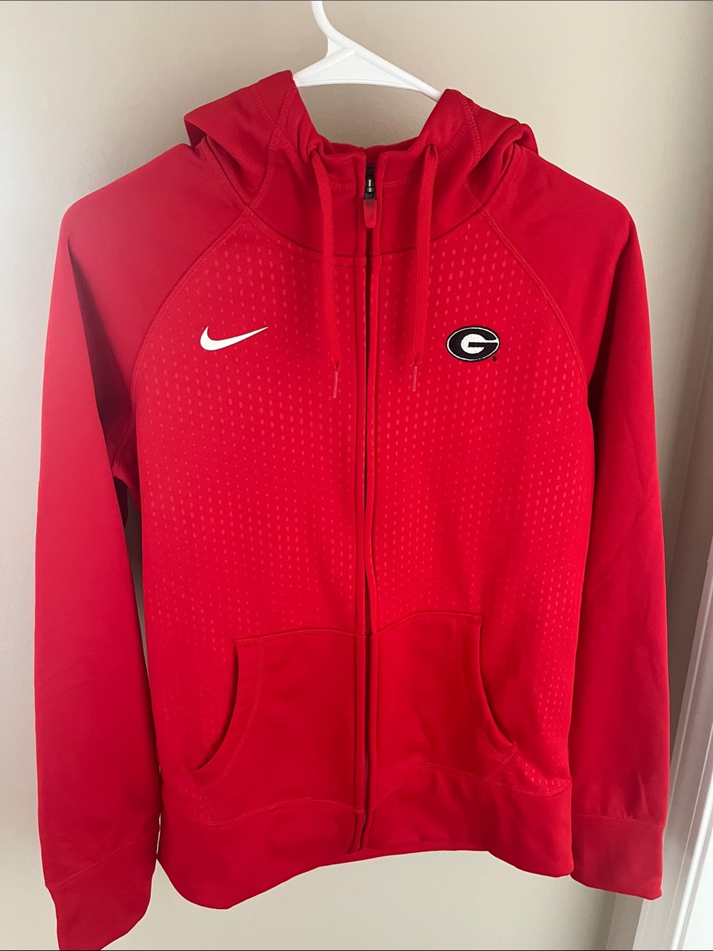 Nike Red Full-Zip Bomber Hoodie with Georgia Logo